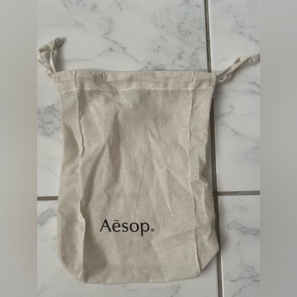 Aesop Cream Cotton Mesh Drawstring Pouch